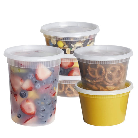 GUSTO To Go 8 oz containers with lids, ideal for precise portions and on-the-go meals.