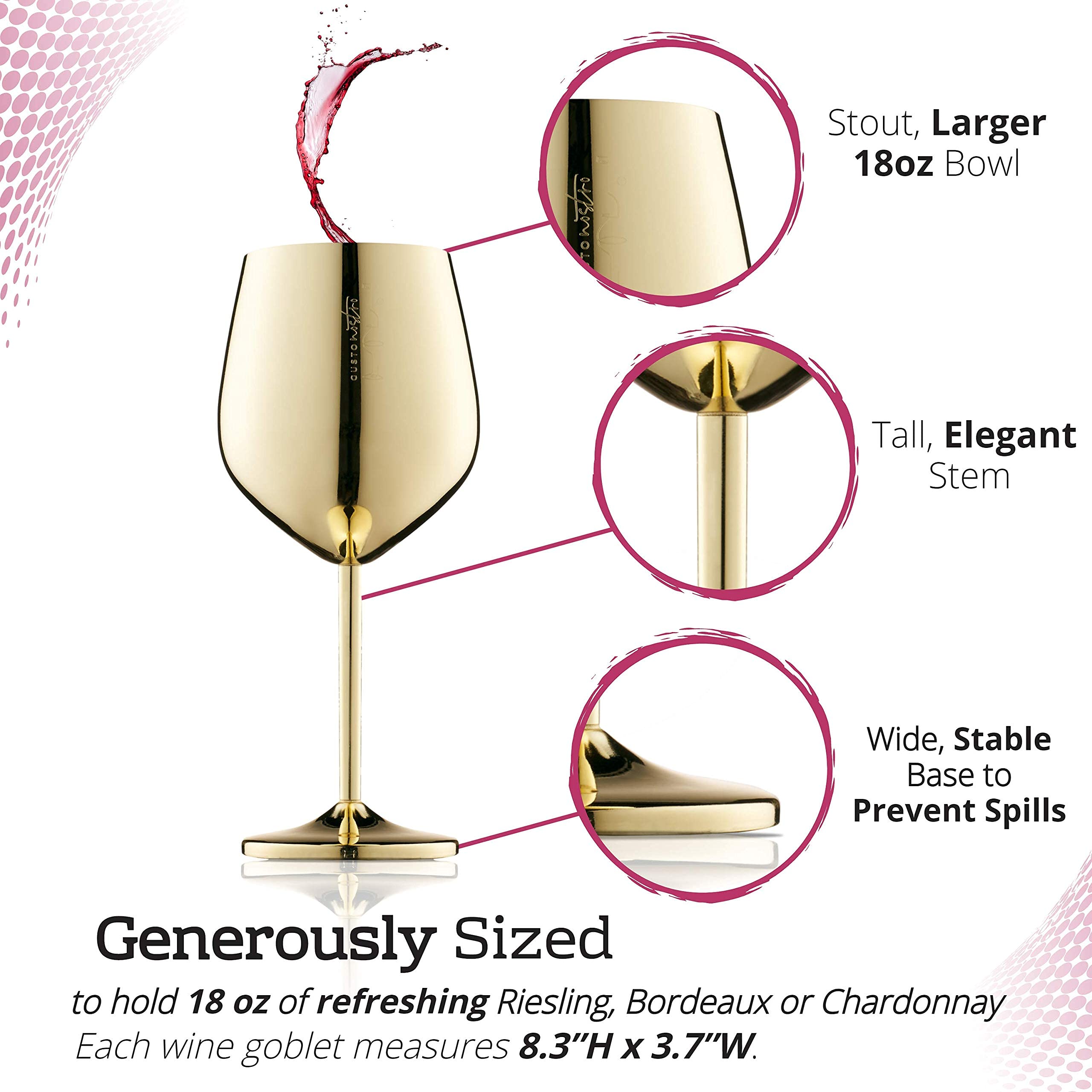 Gusto Nostro BPA-free wine glass at beach-side setting for outdoor use