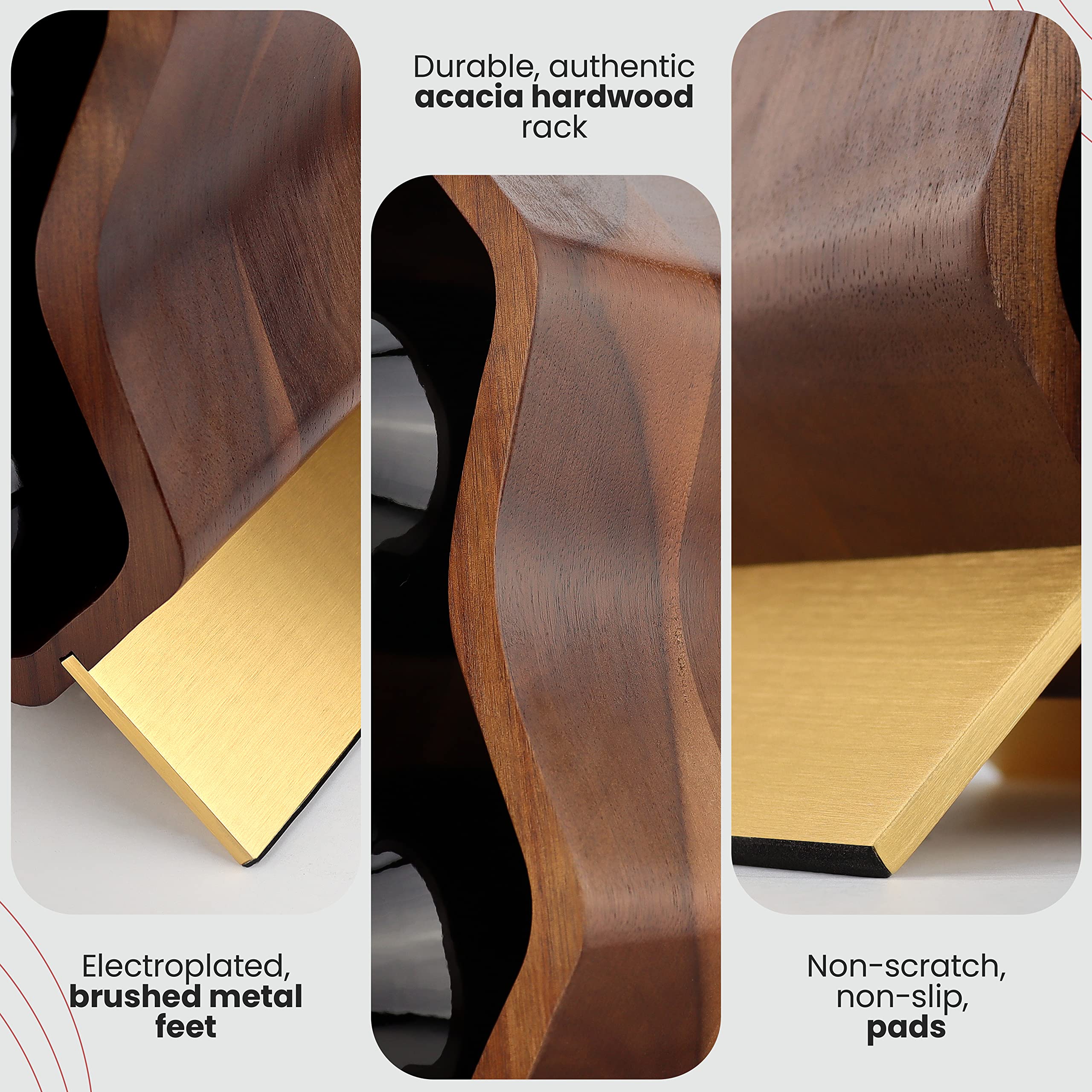 Gusto Nostro countertop wine rack design ideal for kitchens and bars