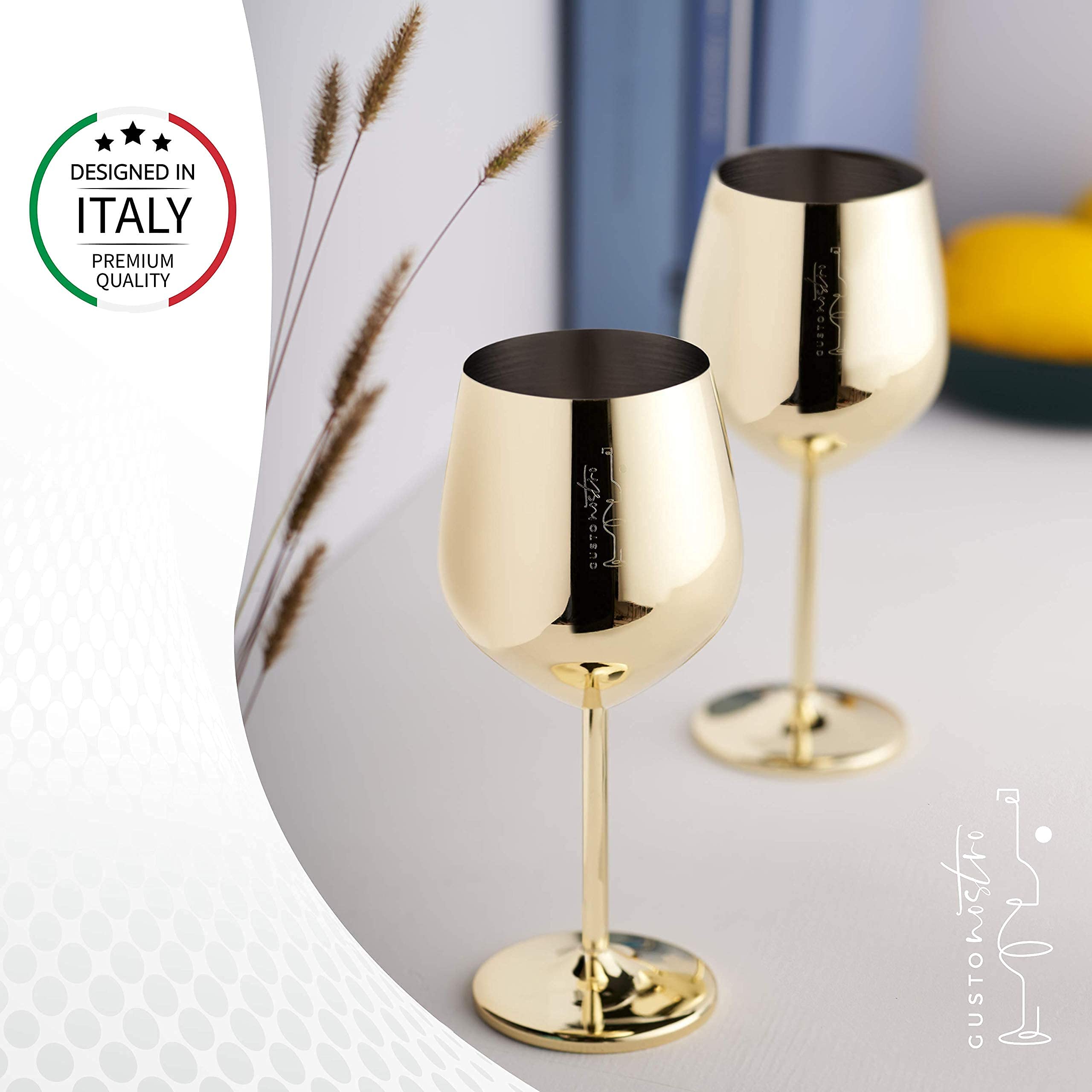 Gusto Nostro gift-ready wine glass set presented as a thoughtful present