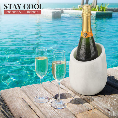 Gusto Nostro marble wine chiller bucket bar cart display elegant decor
