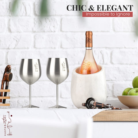 Gusto Nostro marble wine chiller bucket champagne-ready for celebrations