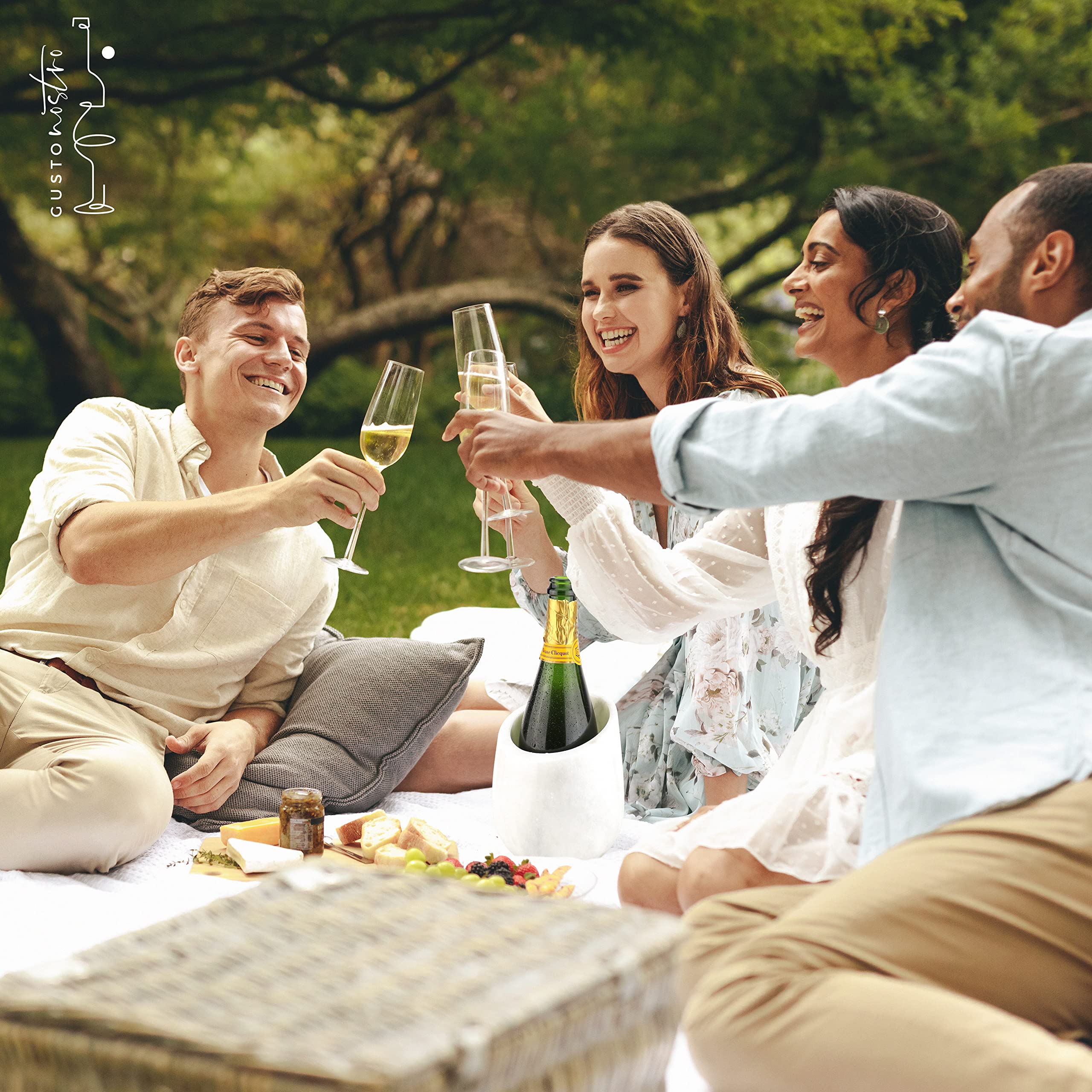 Gusto Nostro marble wine chiller bucket lifestyle at home entertaining