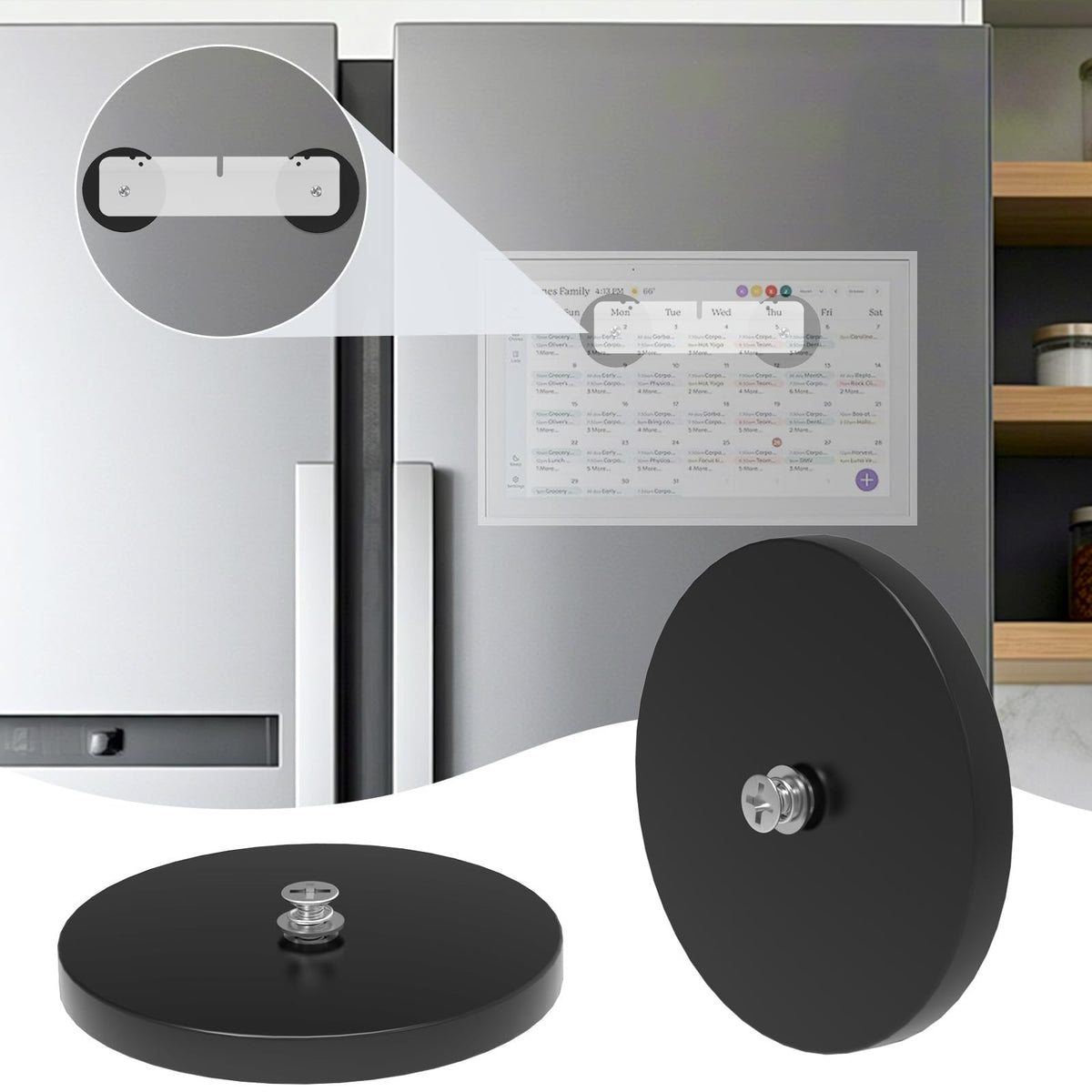 GUSUCIN magnet mount for Skylight Calendar 2-pack securely attaches your 15-inch calendar to metal surfaces.