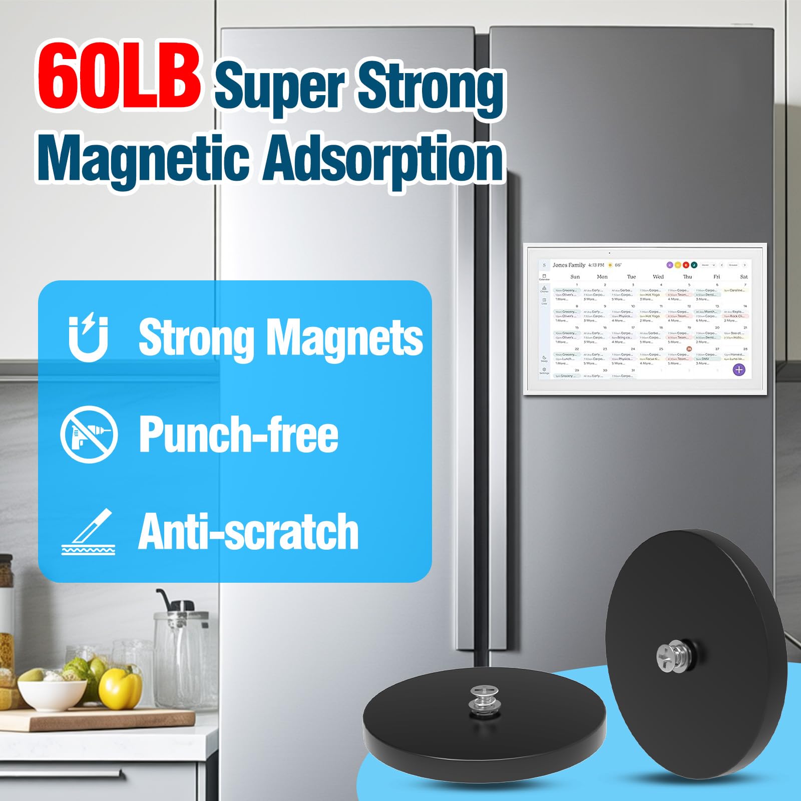 GUSUCIN scratch-safe rubber coating protects surfaces while holding the calendar securely.