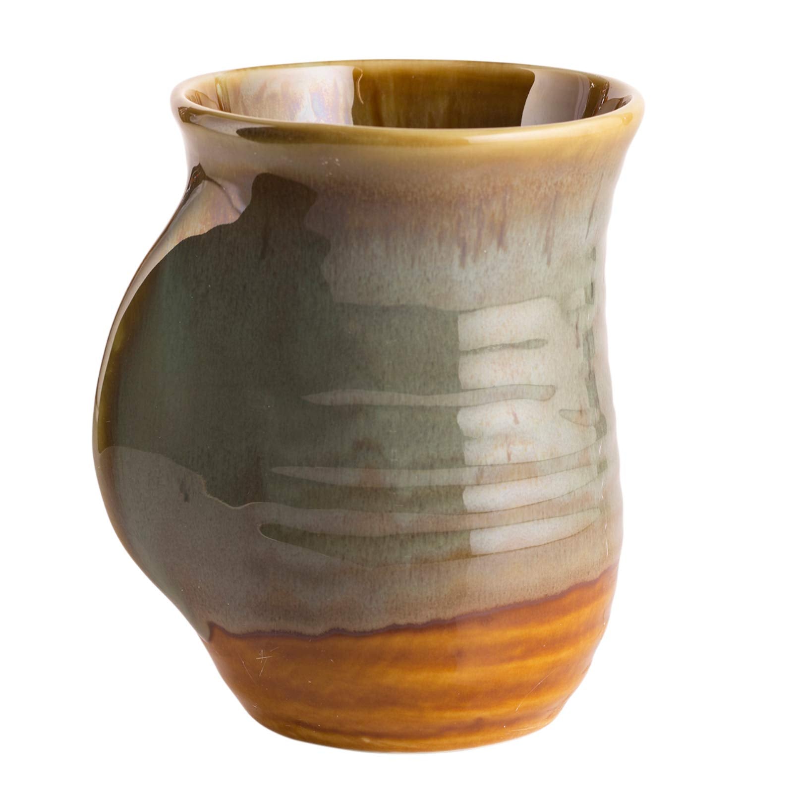 GUTE hand warmer mug ceramic pottery finish provides cozy comfort during tea.