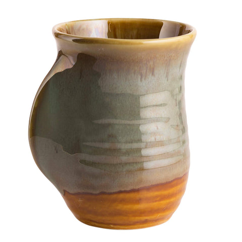 GUTE hand warmer mug ceramic pottery finish provides cozy comfort during tea.