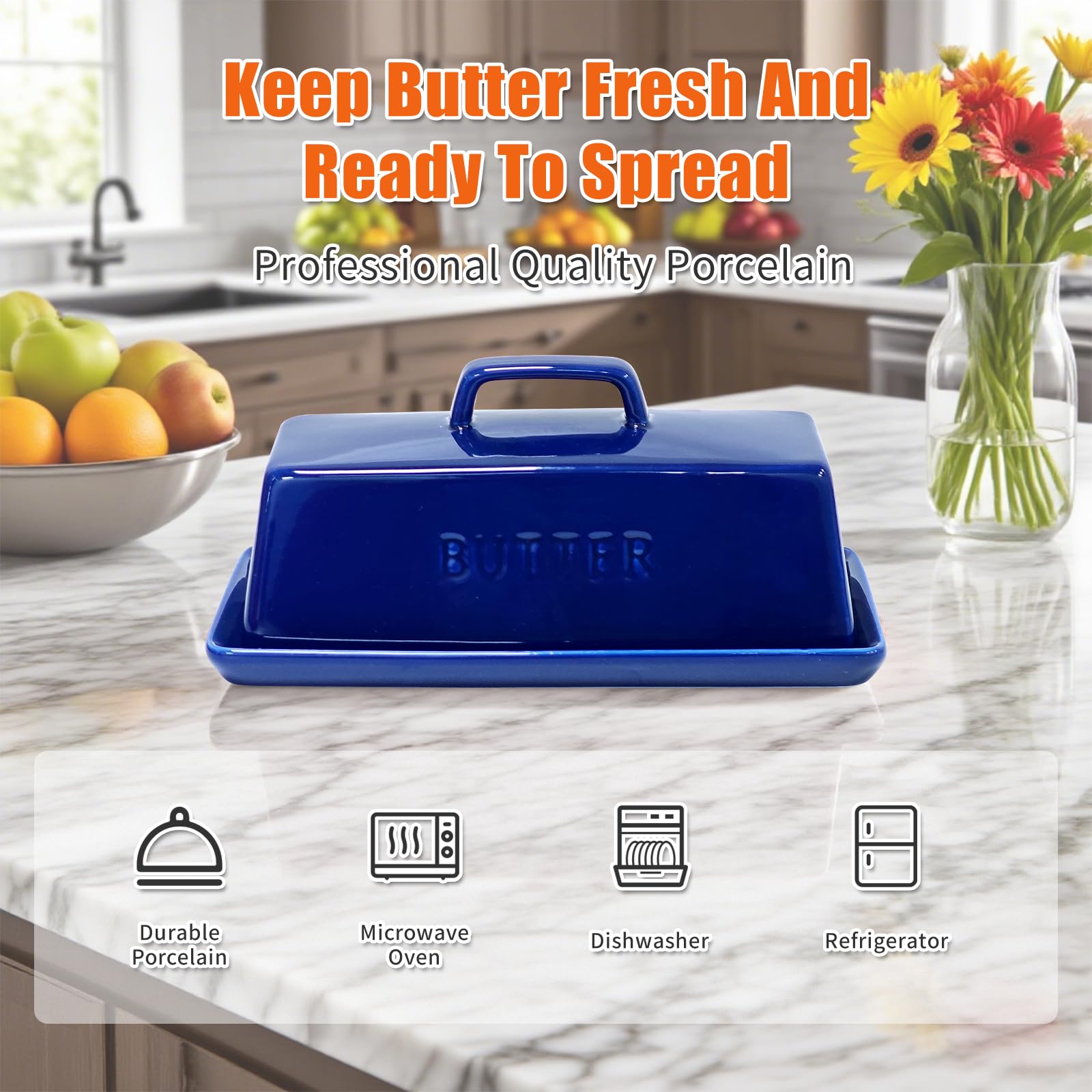 Gute butter dish microwave-safe to warm butter gently.