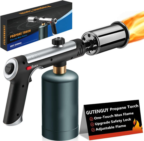 Gutenguy propane torch gun with turbo mode for rapid, precise flame.