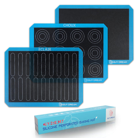 GUY.DRE.MAT perforated silicone baking mat ready for oven performance and crispy crusts.