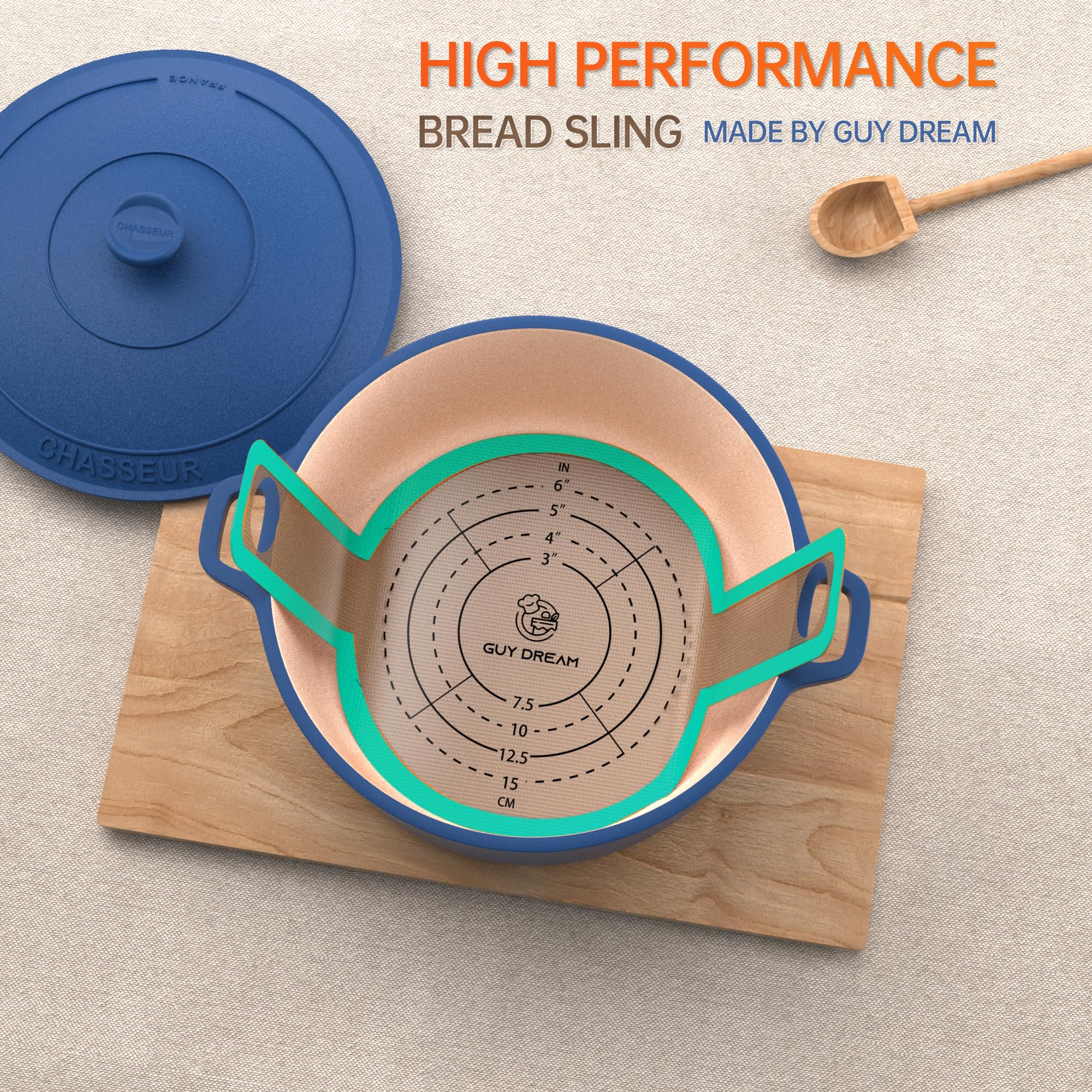 GUY.DRE.MAT silicone bread sling fits 8–9 inch dough baskets