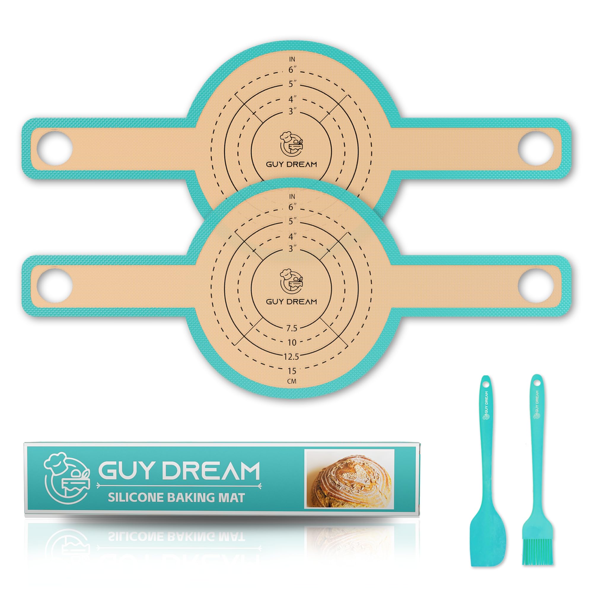 GUY.DRE.MAT silicone bread sling with round design and handles for easy dough transfer to a Dutch oven