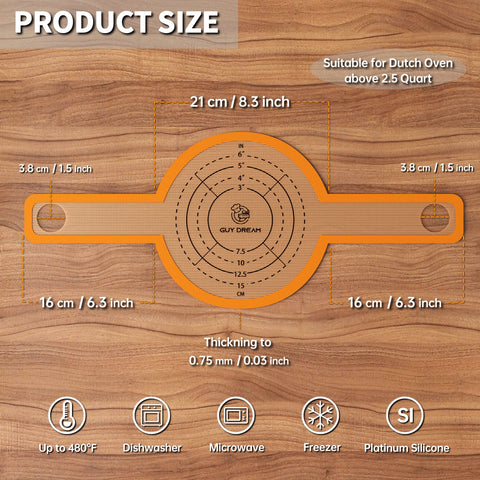 GUY.DRE.MAT silicone baking mat nonstick surface simplifies cleanup after baking.