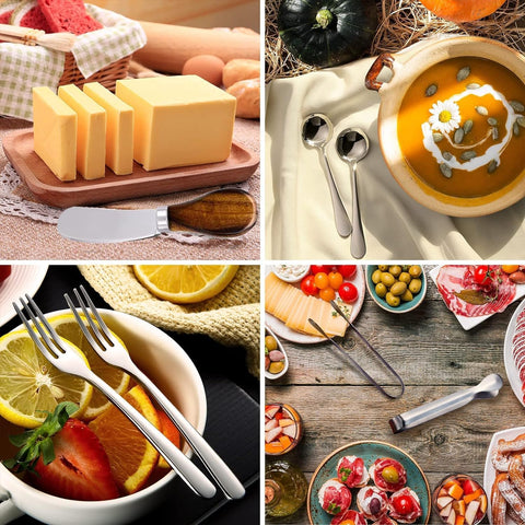 GUZE-US butter spreader knife with wood handle for clean, even spreads