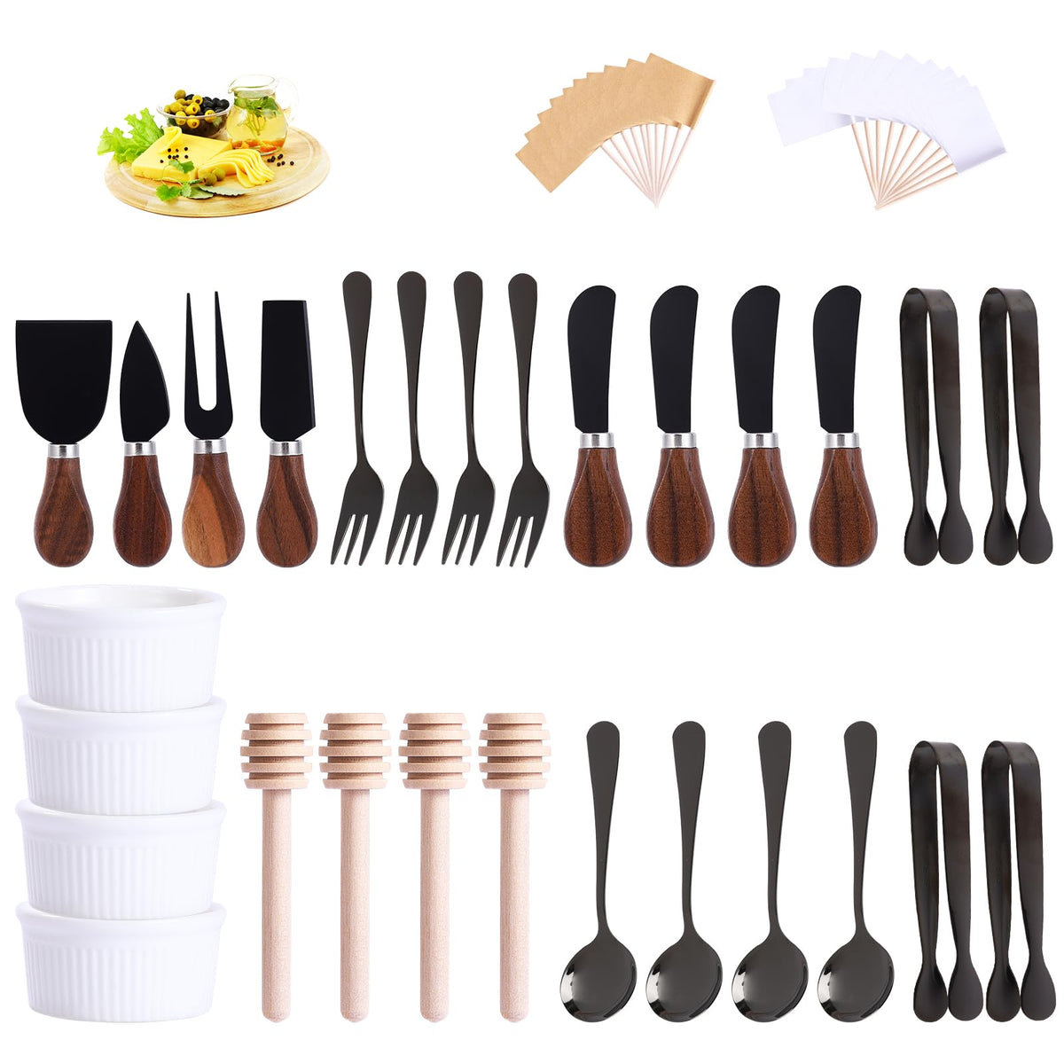 GUZE-US charcuterie boards accessories 29 pcs for elegant entertaining and convenient serving