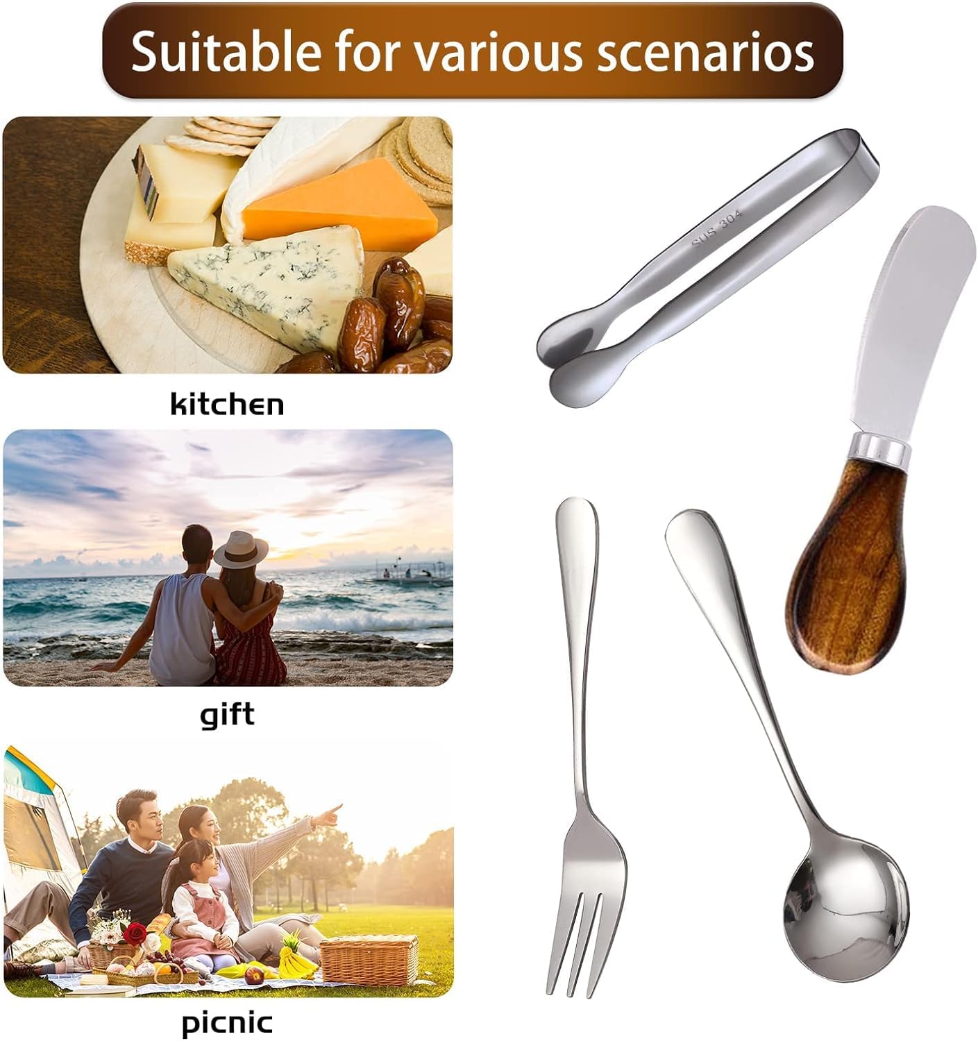 GUZE-US complete charcuterie utensils set for organized party prep