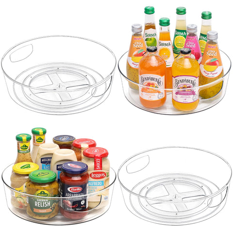 Guzon 4-pack Lazy Susan with handles for easy carrying and access