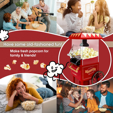 GVAKMM retro popcorn machine on countertop highlighting nostalgic decor and quick snacks.