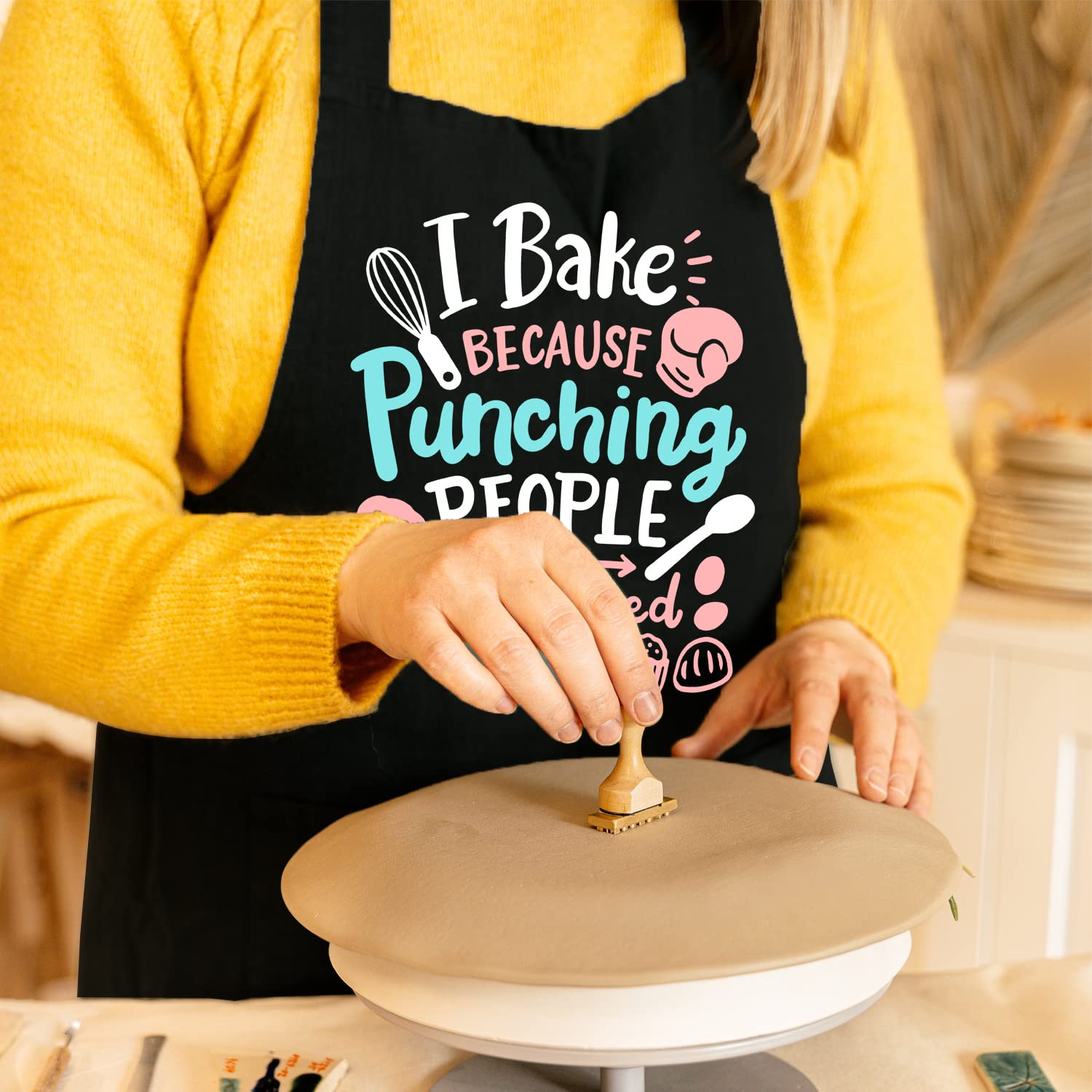 Gvlrbut women's kitchen apron with funny print boosts kitchen fun