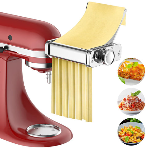 GVODE 3-in-1 pasta attachment for KitchenAid assembly; streamlined pasta prep.