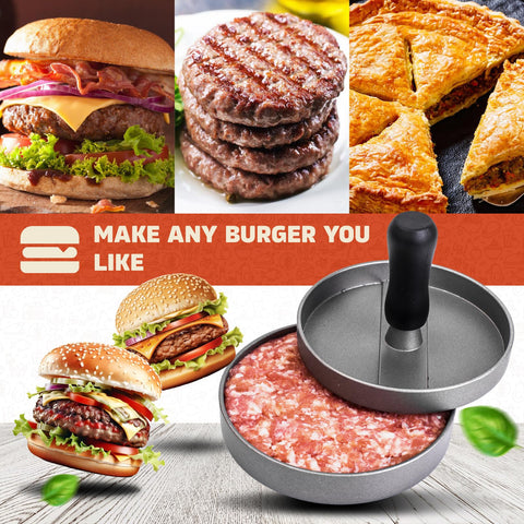 GVODE burger press for KitchenAid creating thick round burgers