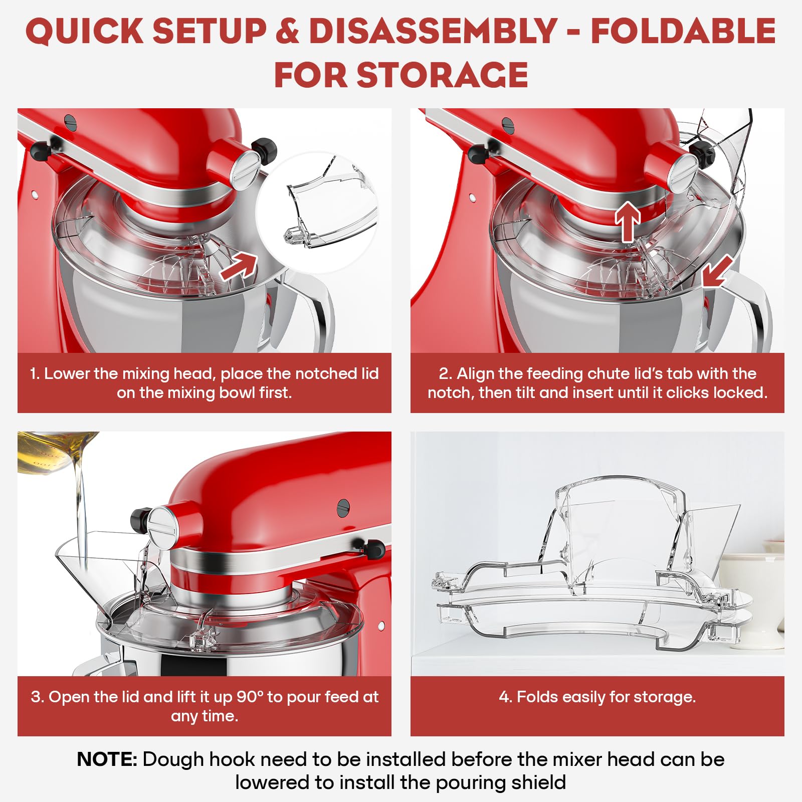 GVODE flip-top lid pouring shield contained during operation