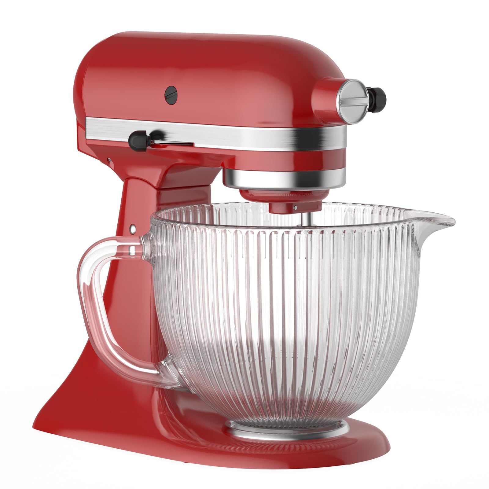 GVODE Glass Bowl for KitchenAid 5QT with pour spout for precise pouring.