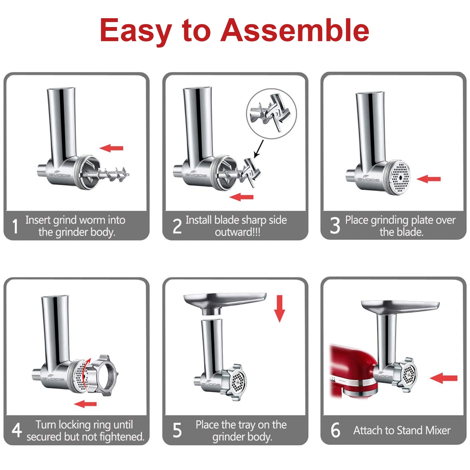 GVODE grinding blades provide sharp, clean grinding for consistent results.