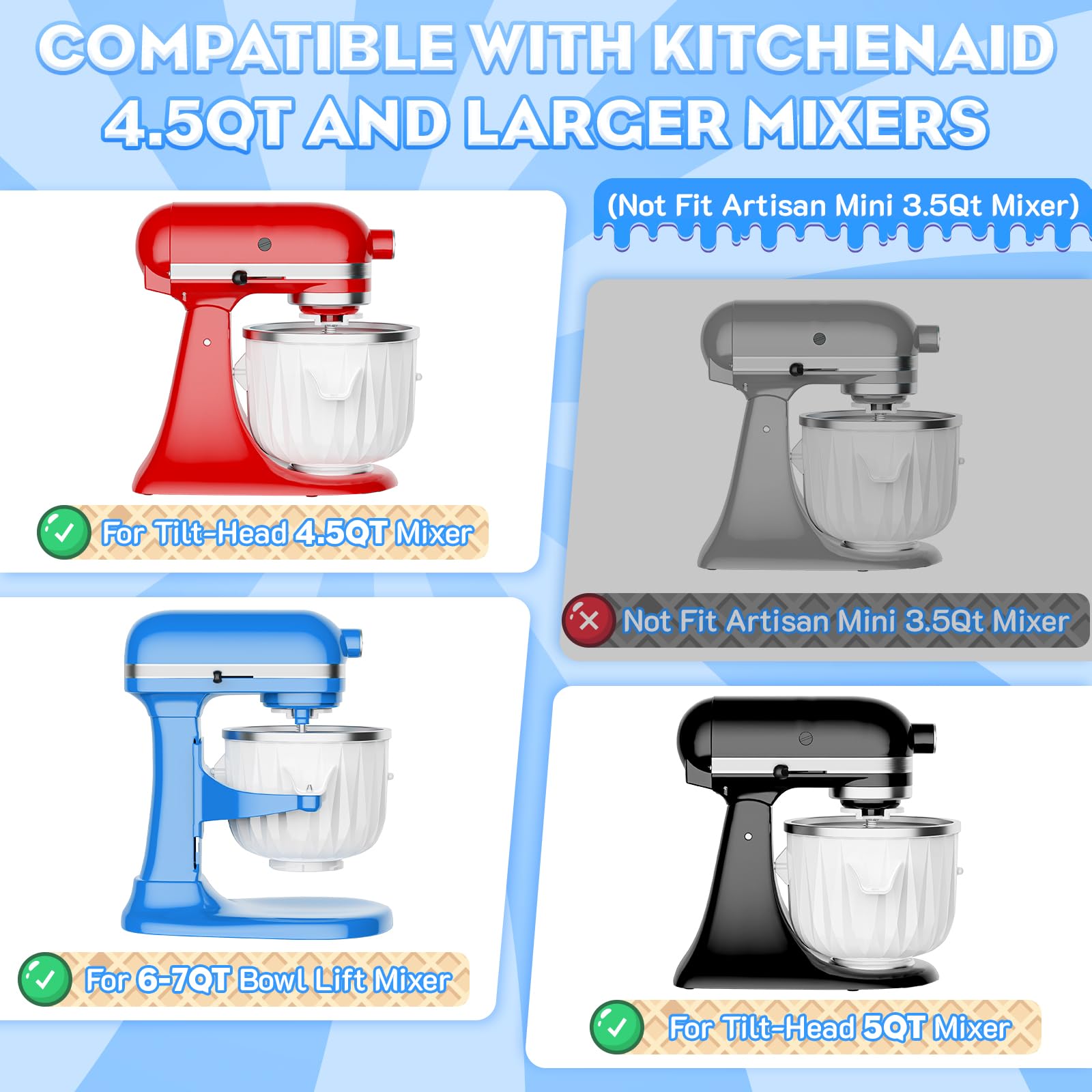 GVODE ice cream bowl pre-frozen for smooth, creamy frozen desserts.