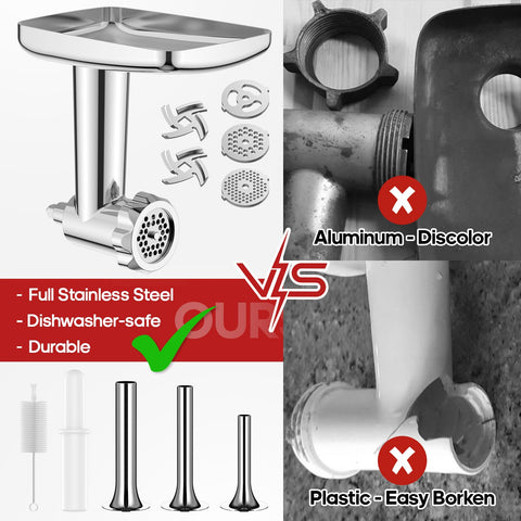 GVODE grinder attachment fits KitchenAid stand mixers for flexible cooking