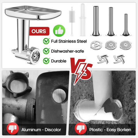 GVODE attachment parts laid out to show easy-to-clean design and quick assembly.