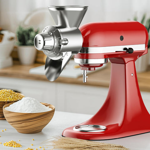 GVODE all-metal grain mill delivers steady grinding when grinding hard grains like corn.