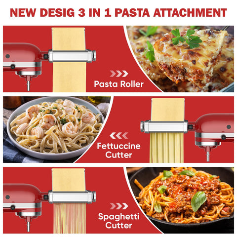 GVODE pasta sheet roller for KitchenAid attachment creates even sheets.