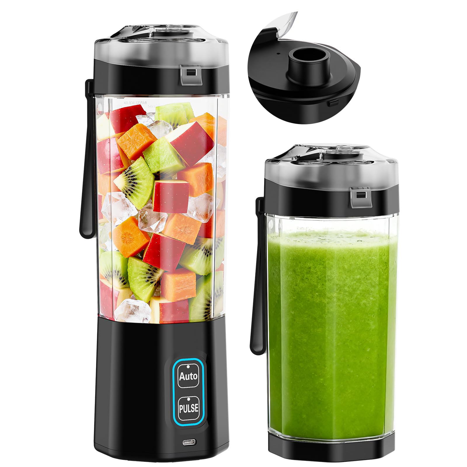 GVODE personal blender travel cup with leak-proof lid for on-the-go blending.