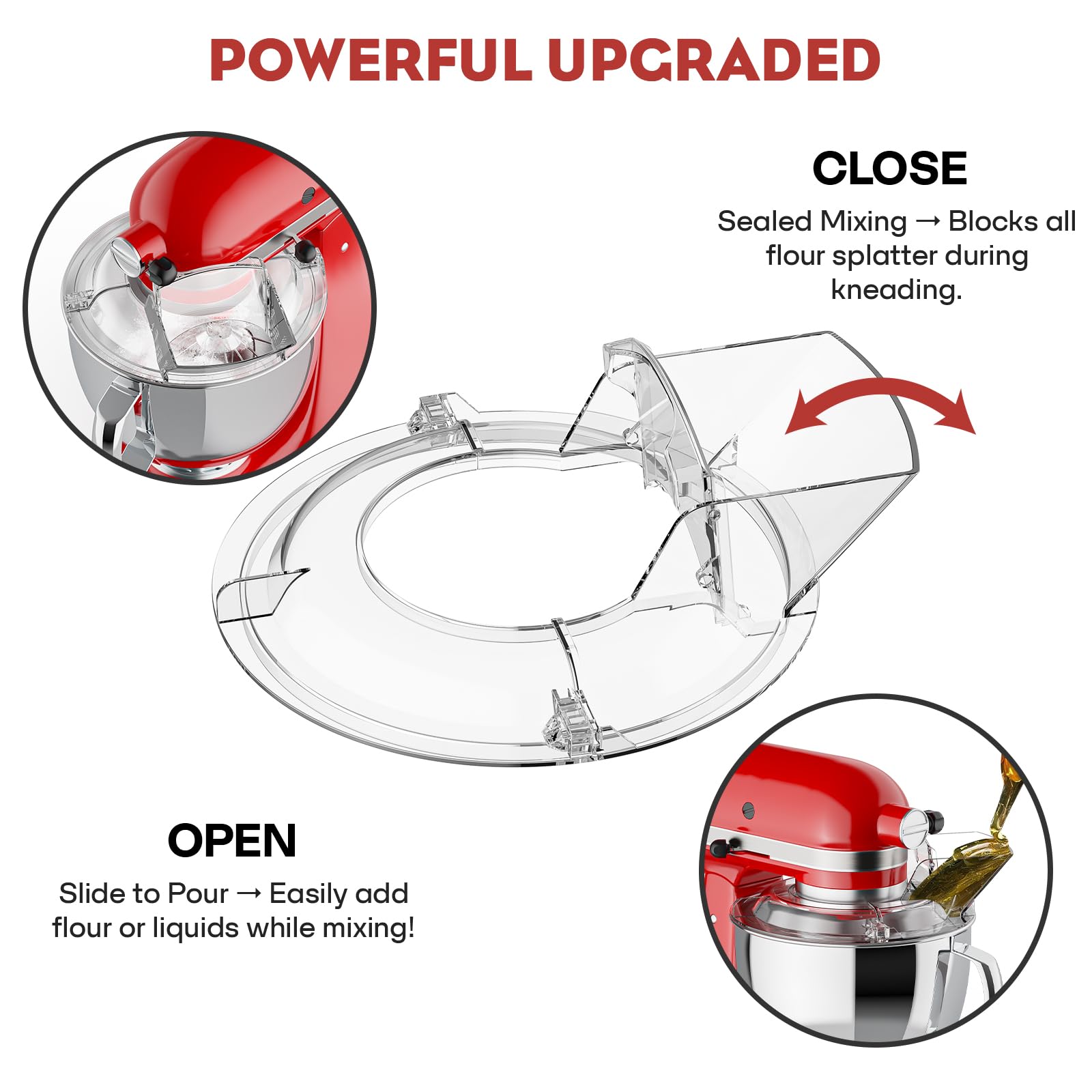 GVODE split-design pouring shield shown detached for compact storage