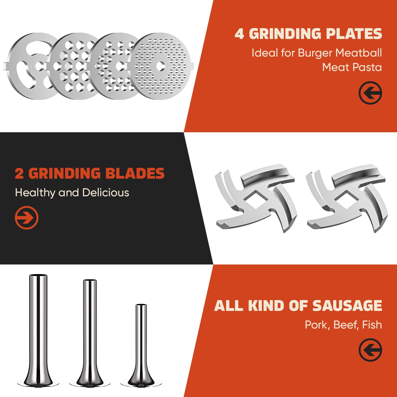 GVODE sausage tube set with multiple sizes for varied sausages