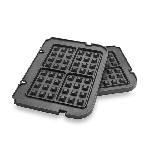 GVODE waffle plates GR-4N 2-piece set installed on Cuisinart Griddler for even waffles