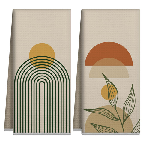 GwhyGifts boho kitchen towel sunrise pattern brightens kitchen decor