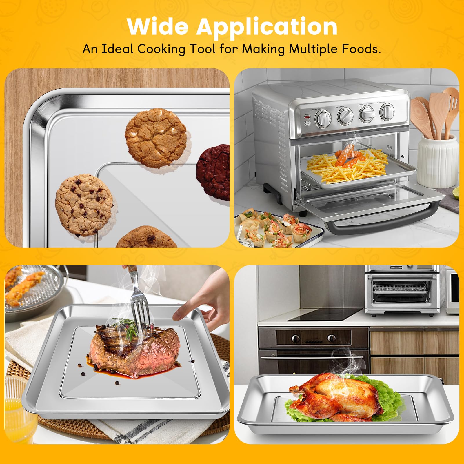 GWY air fryer basket enables 360° heat circulation for crispy edges and juicy centers.