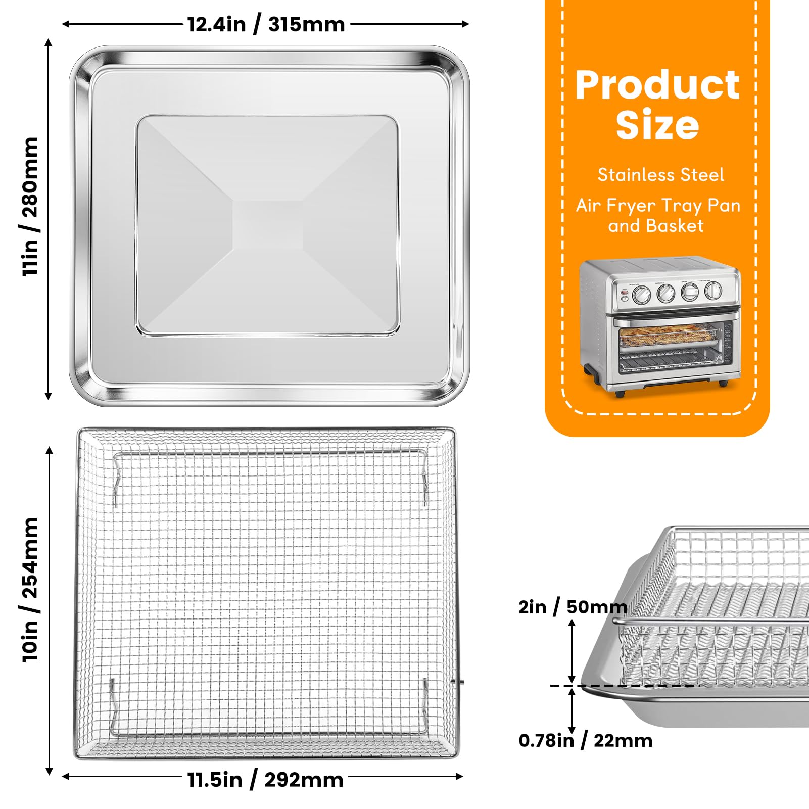 GWY air fryer basket steel-dishwasher-safe for easy cleanup after cooking crispy veggies