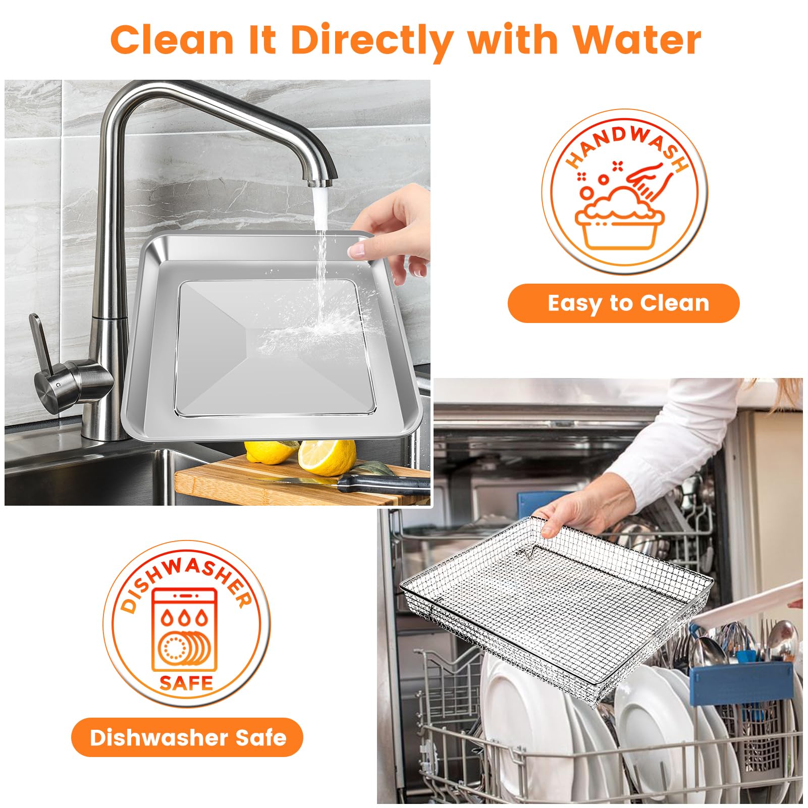 GWY air fryer basket versatile-cooking suitable for wings, fries, vegetables