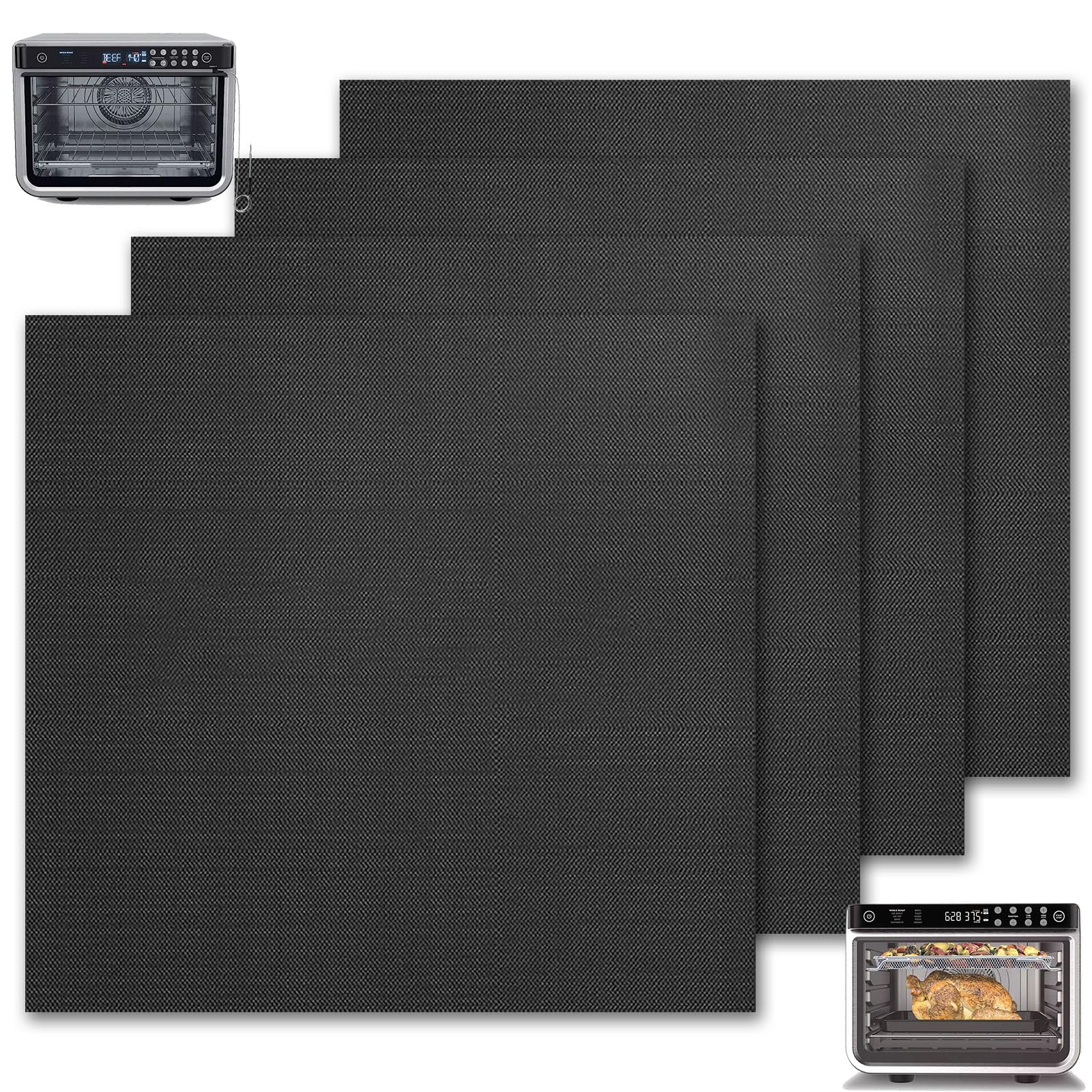 GWYSY fiberglass oven mat front view shows non-stick surface for easy cooking.