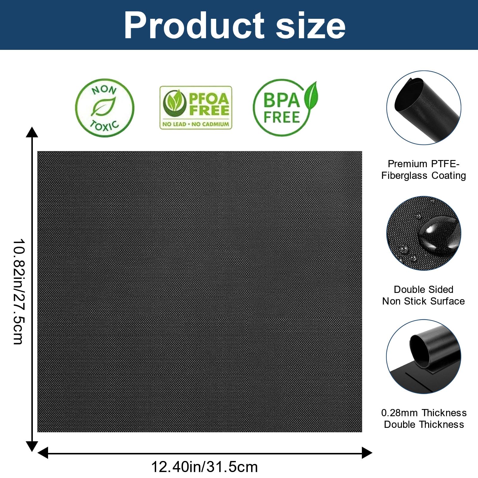 GWYSY fiberglass oven mat in use with Ninja DT201/DT251 demonstrating even heat distribution.