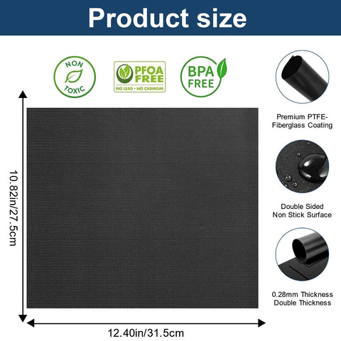GWYSY fiberglass oven mat in use with Ninja DT201/DT251 demonstrating even heat distribution.