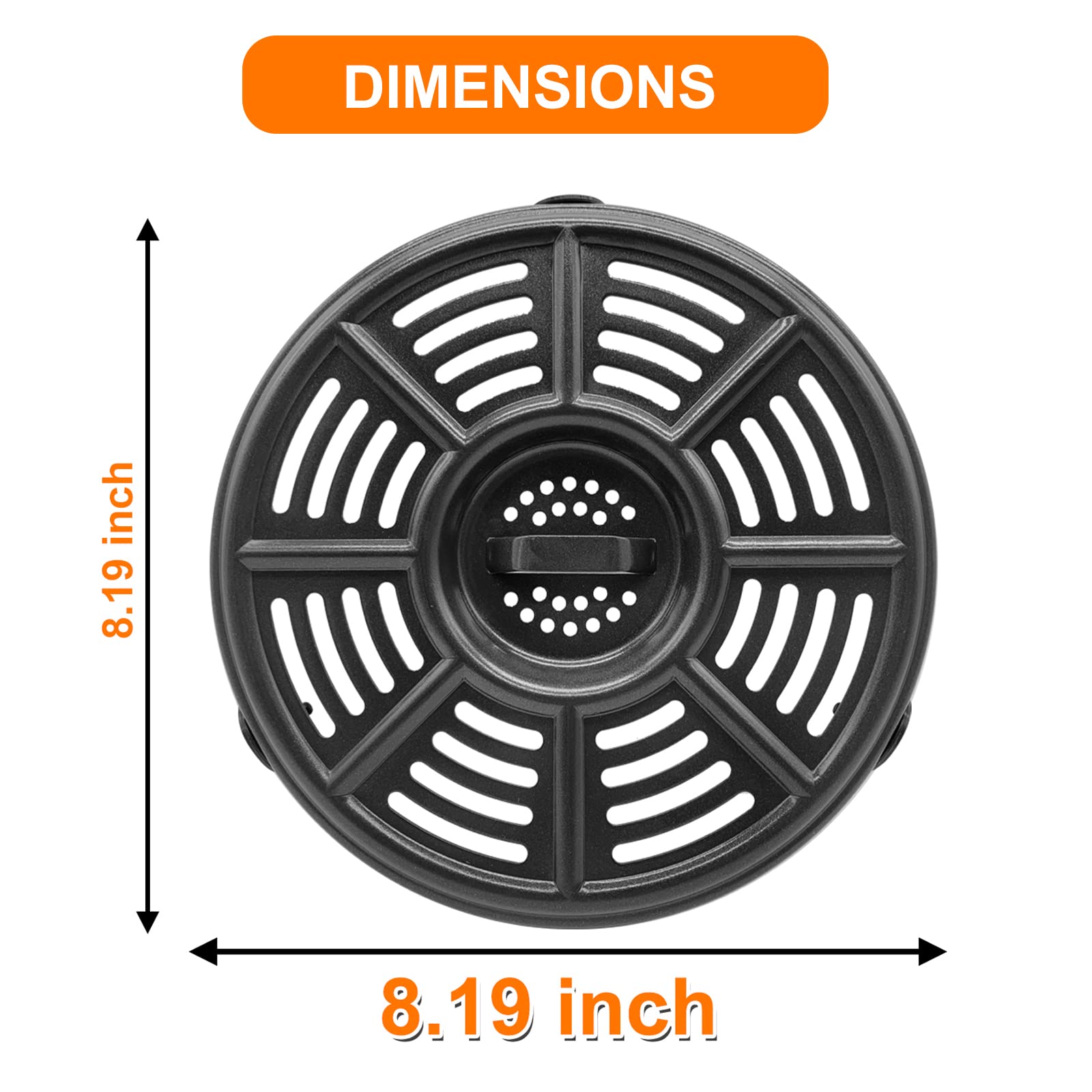 GXF air fryer grill pan for Ninja AF161 shows compact, durable enamel coating for easy cleaning.