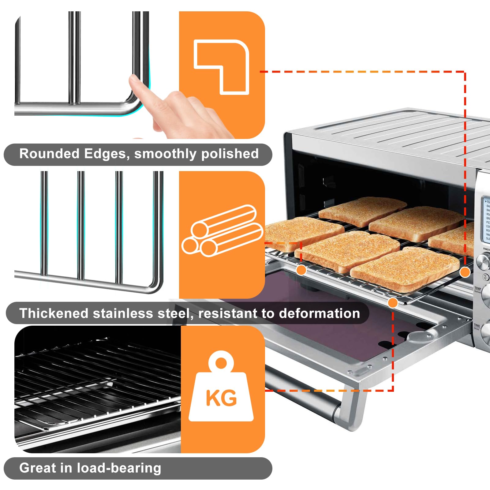 GXF stainless steel rack supports multiple foods like vegetables and meats