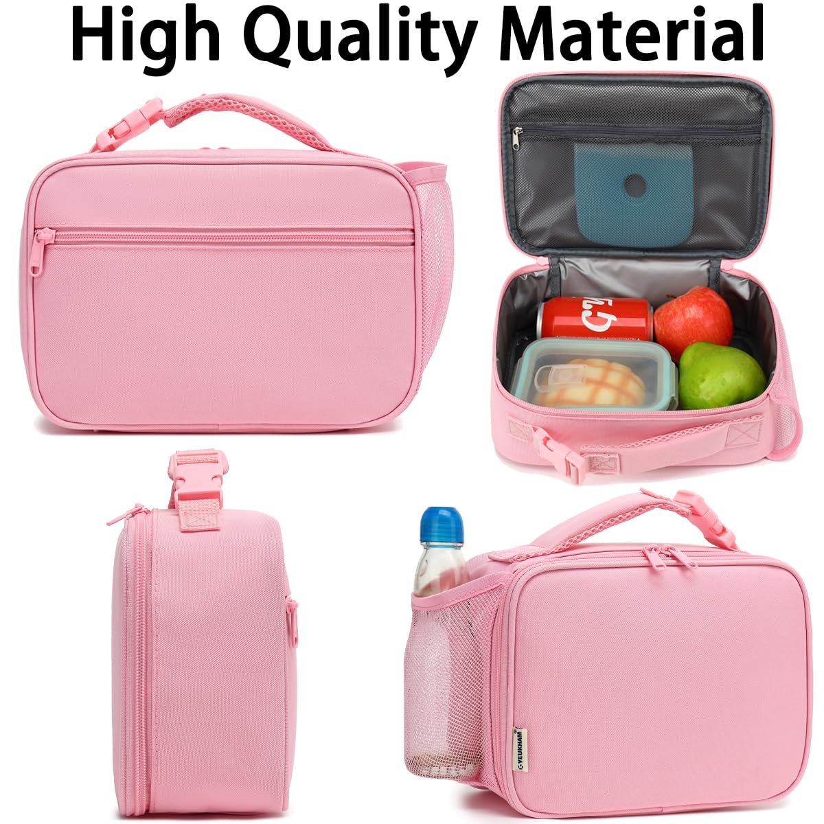 GYEUKHAM pink bag front zipper pocket holds keys and napkins.