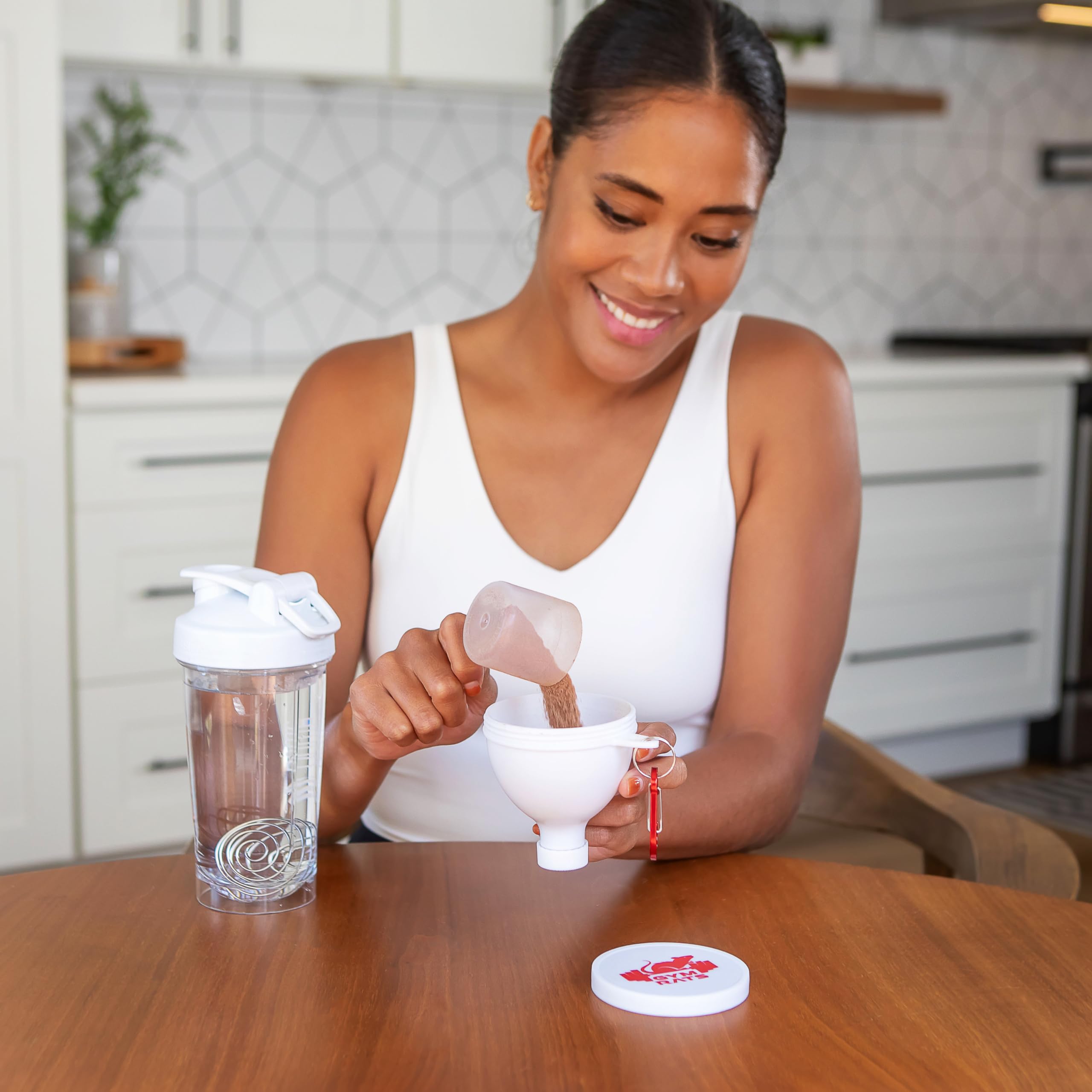 Gym Rats BPA-free plastic funnel built for durable gym use