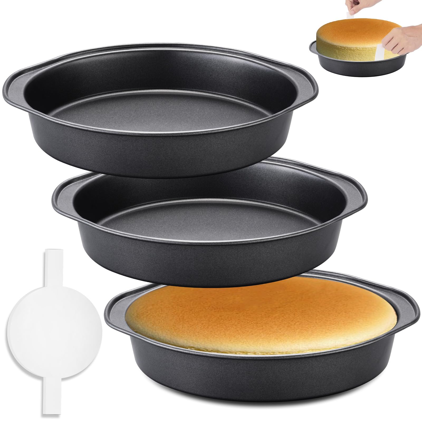 Gymdin 8-inch cake pan set ready for versatile baking.