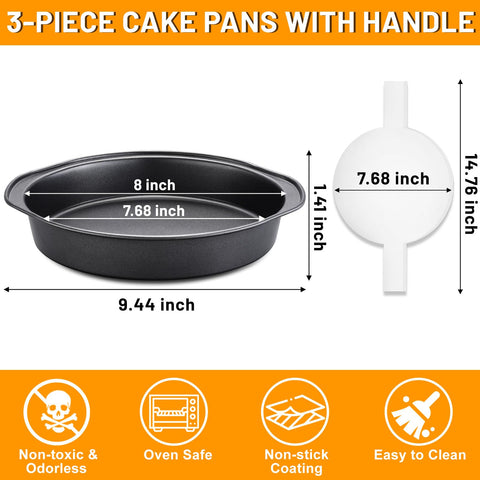 Gymdin carbon steel round pans deliver durable construction and even heat.